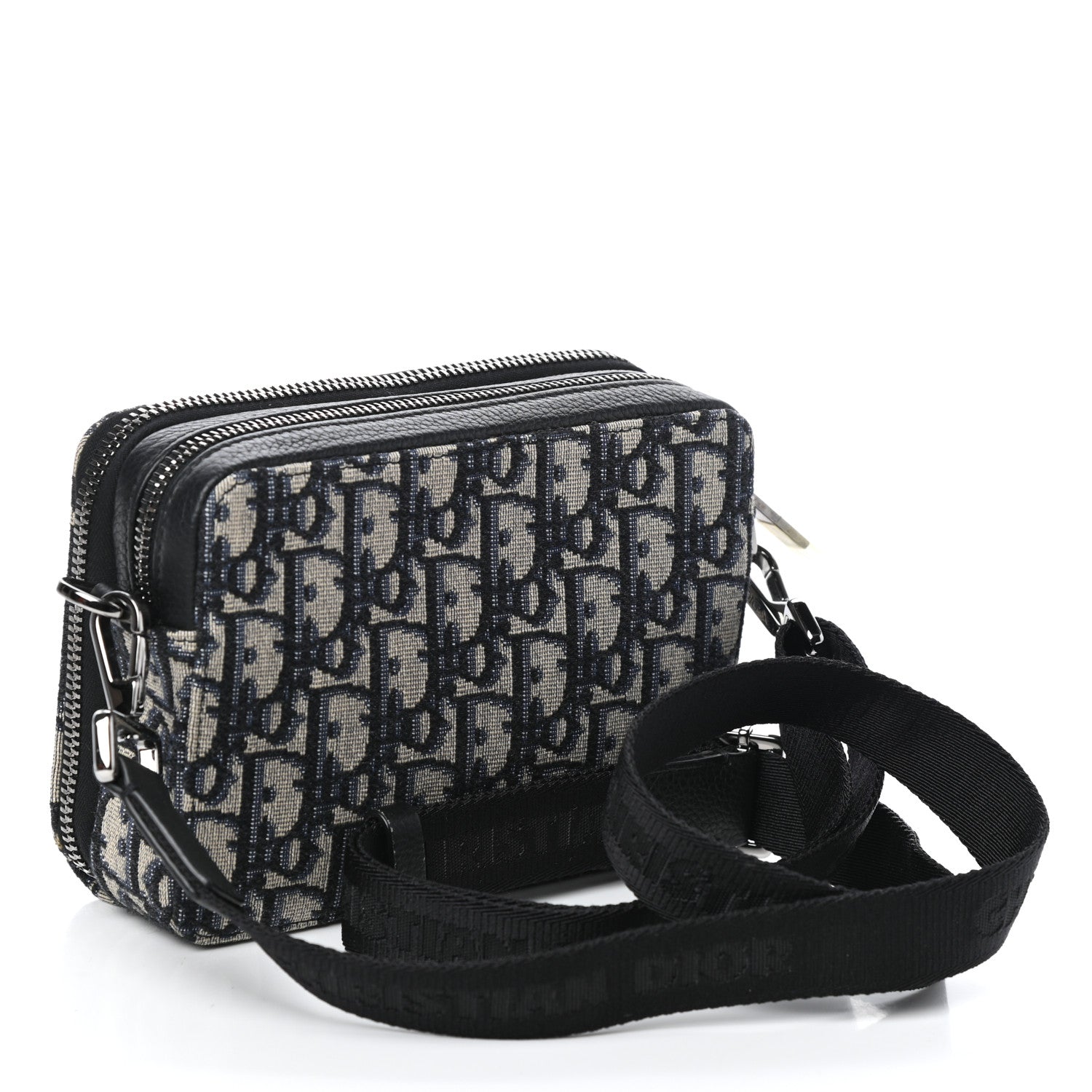 Christian Dior Oblique Pouch Navy Blue 3 of 10