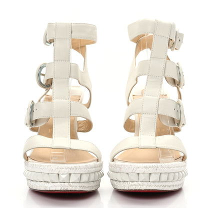 Christian Louboutin Nappa Rocknbuckle 60 Platform Sandals 38 White 2 of 7