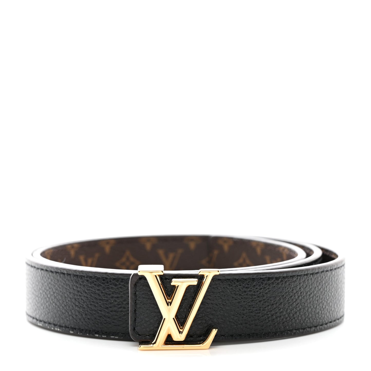 Calfskin Monogram 25mm LV Iconic Reversible Belt 75 30 Black