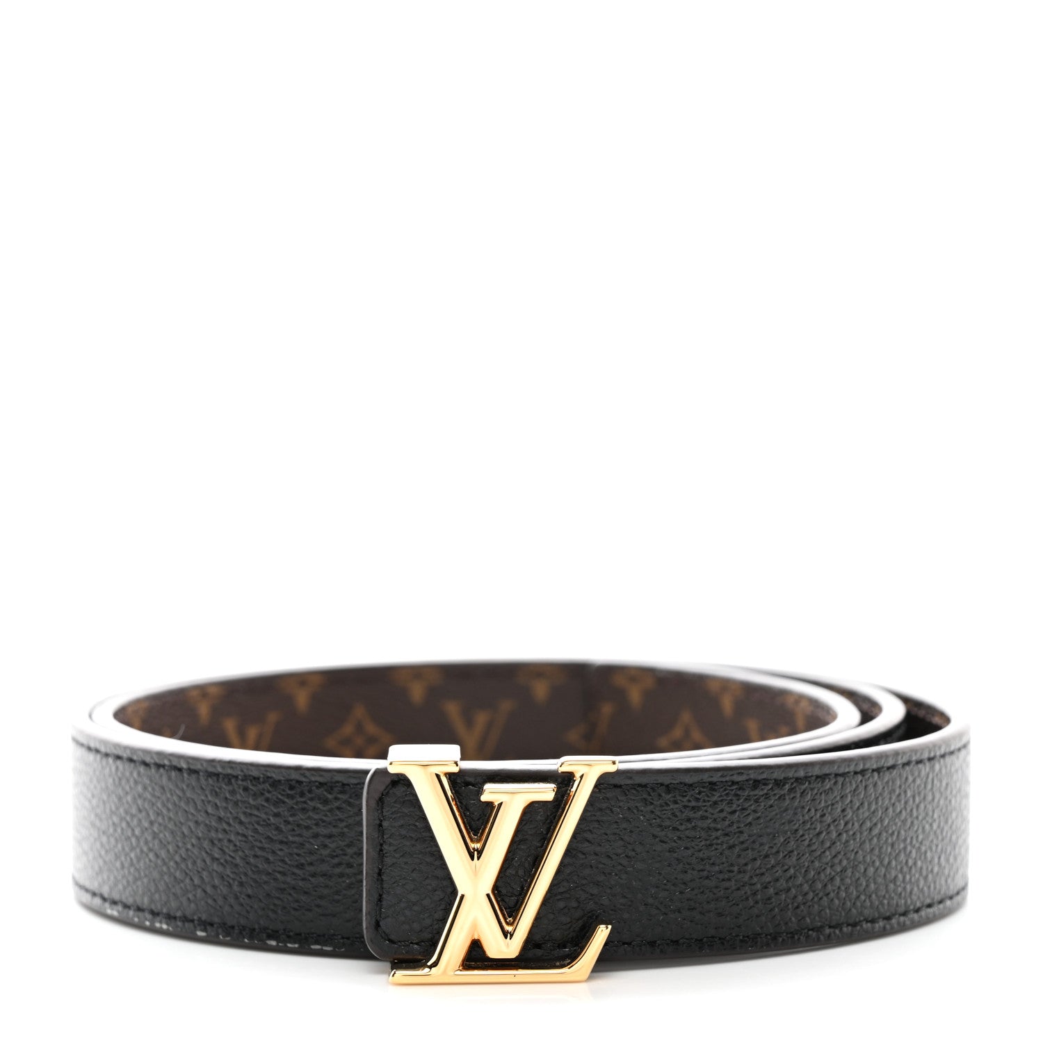 Louis Vuitton Calfskin Monogram 25mm LV Iconic Reversible Belt 75 30 Black 1 of 6