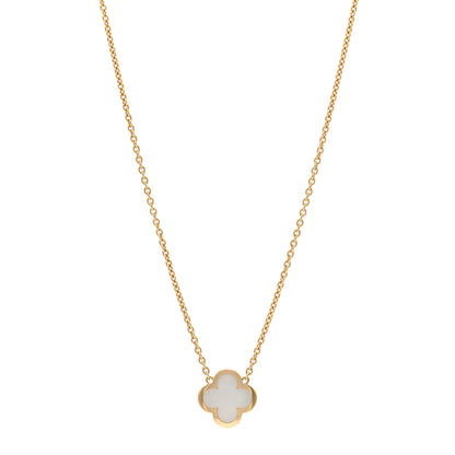 Van Cleef & Arpels 18K Yellow Gold Mother of Pearl Pure Alhambra Pendant Necklace 1 of 6