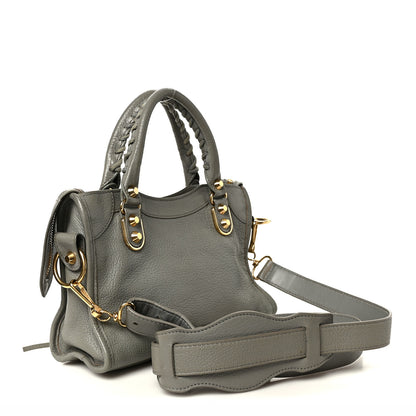 Balenciaga Chevre Gold Metallic Edge Hardware Mini City Gris Taupe 4 of 11