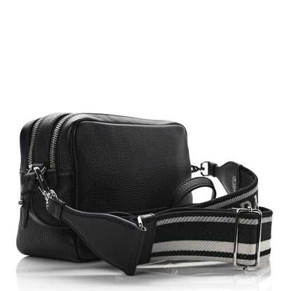 Prada Vitello Daino Soft Medium Double Zip Shoulder Bag Black 3 of 10