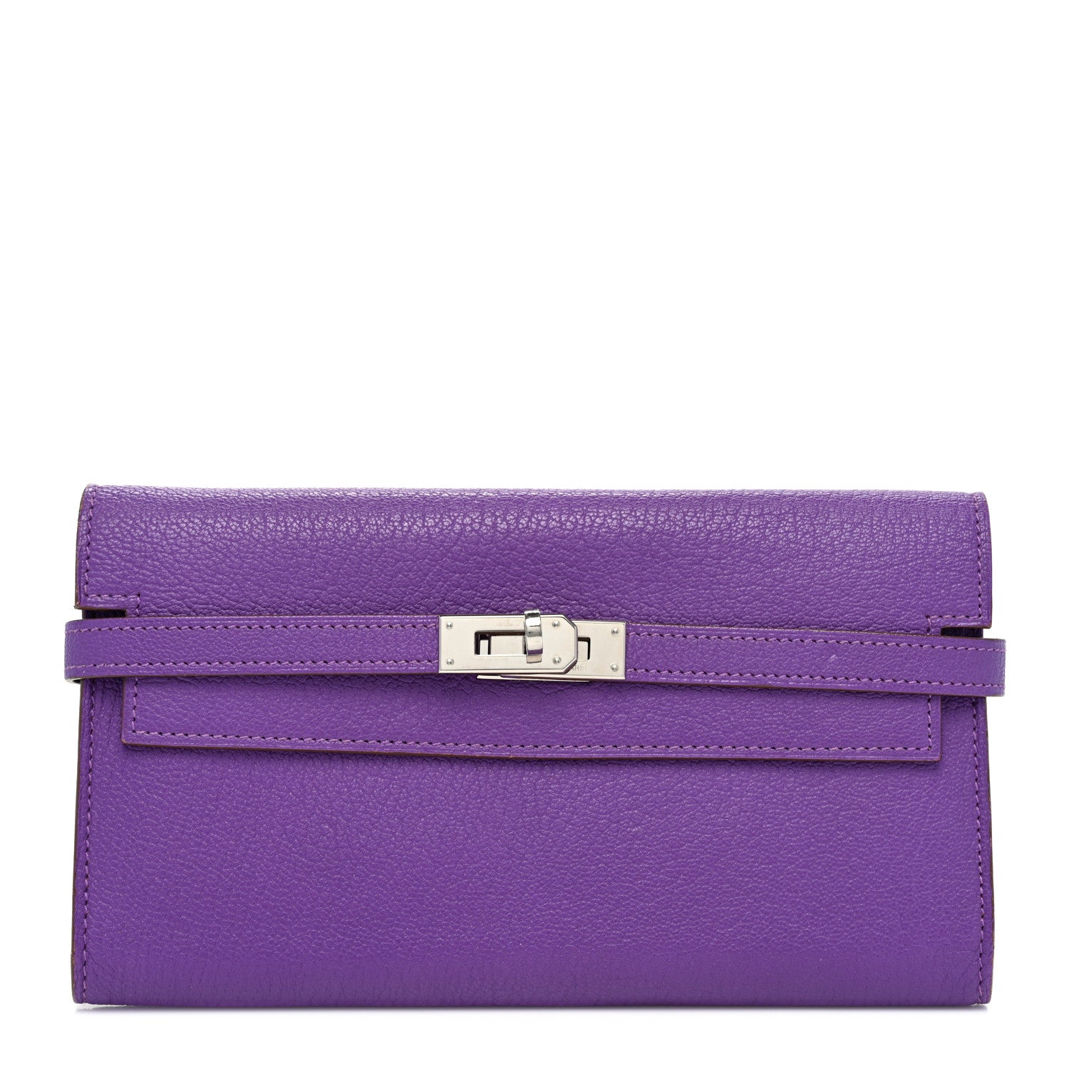 Hermes Chevre Mysore Kelly Longue Wallet Violet 1 of 11