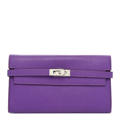 Hermes Chevre Mysore Kelly Longue Wallet Violet 1 of 11
