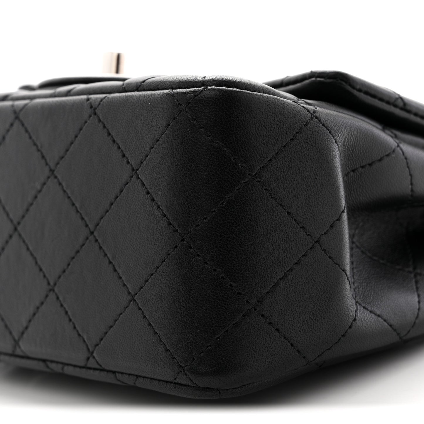 Lambskin Quilted Mini Square Flap Black