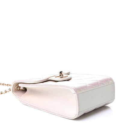 Chanel Iridescent Lambskin Quilted CC Phone Holder Ivory 3 of 5