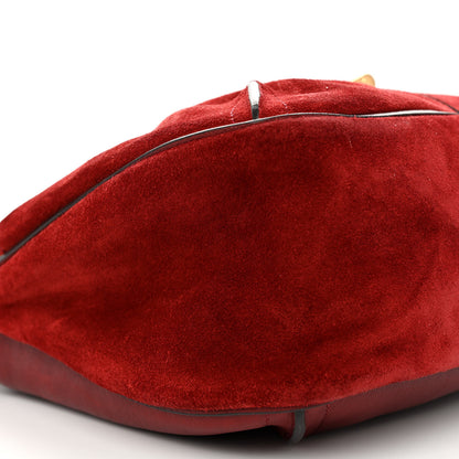 Chloe Suede Embellished Medium Lexa Shoulder Bag Sienna Red 9 of 14
