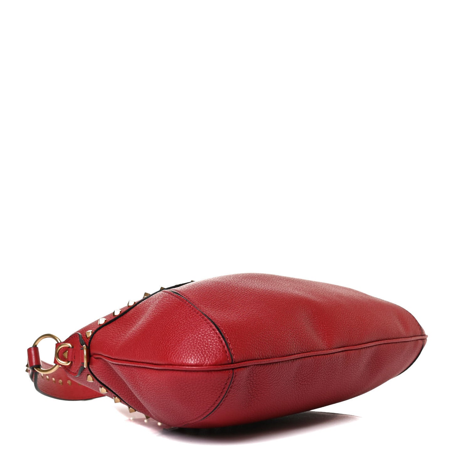 Grained Calfskin Medium Twinkle Studs Hobo Rosso Valentino