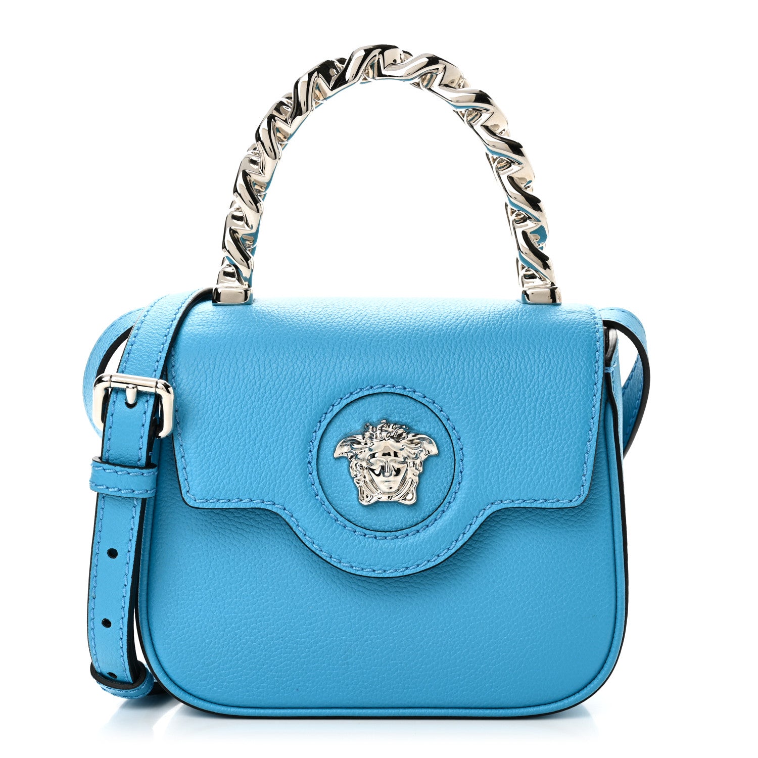 Versace Grained Calfskin Mini La Medusa Bag Turquoise 1750178