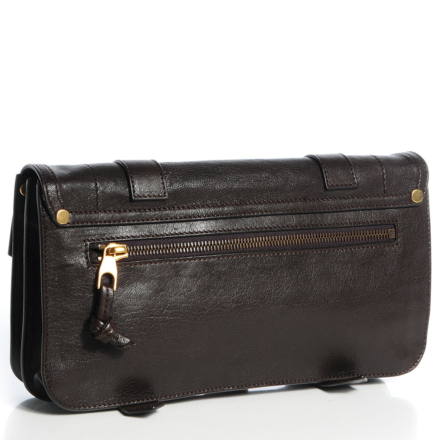 Lux Leather PS1 Pochette Clutch Dark Chocolate