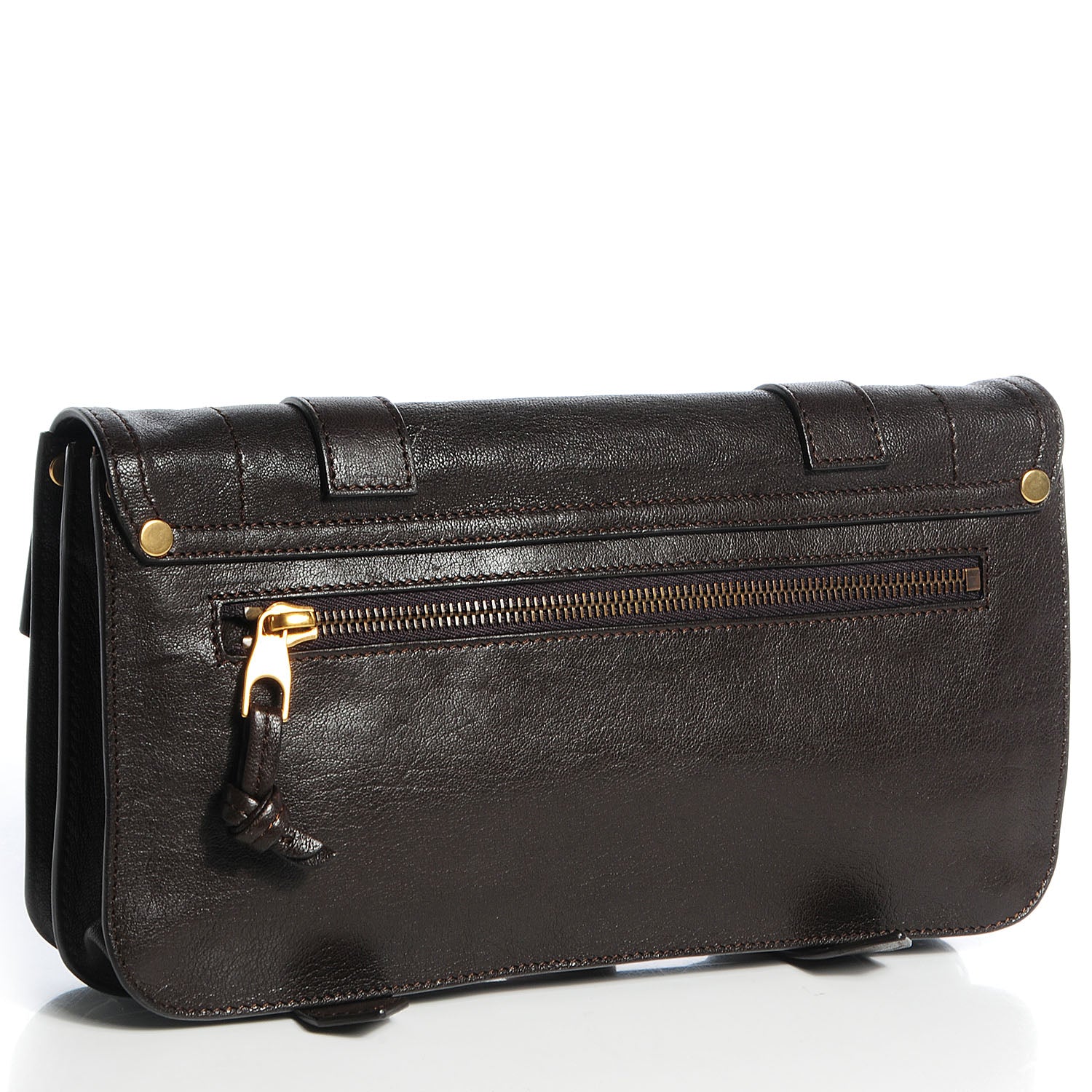 Proenza Schouler Lux Leather PS1 Pochette Clutch Dark Chocolate 4 of 11