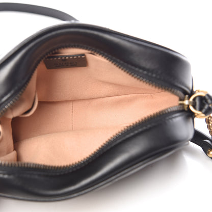 Gucci Calfskin Matelasse Mini GG Marmont Chain Shoulder Bag Black 8 of 10