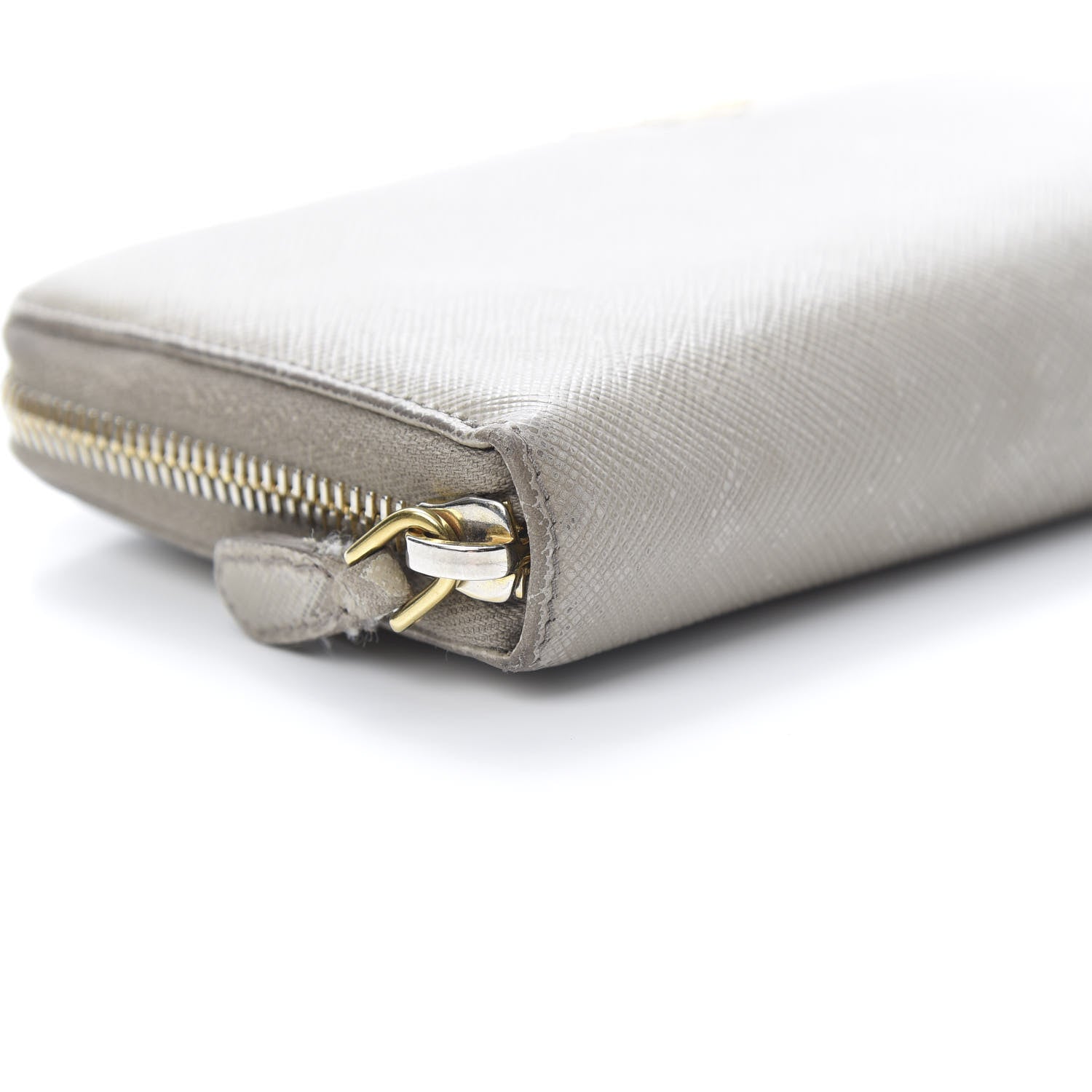 Prada Saffiano Metal Zip Around Wallet Argilla 13 of 20