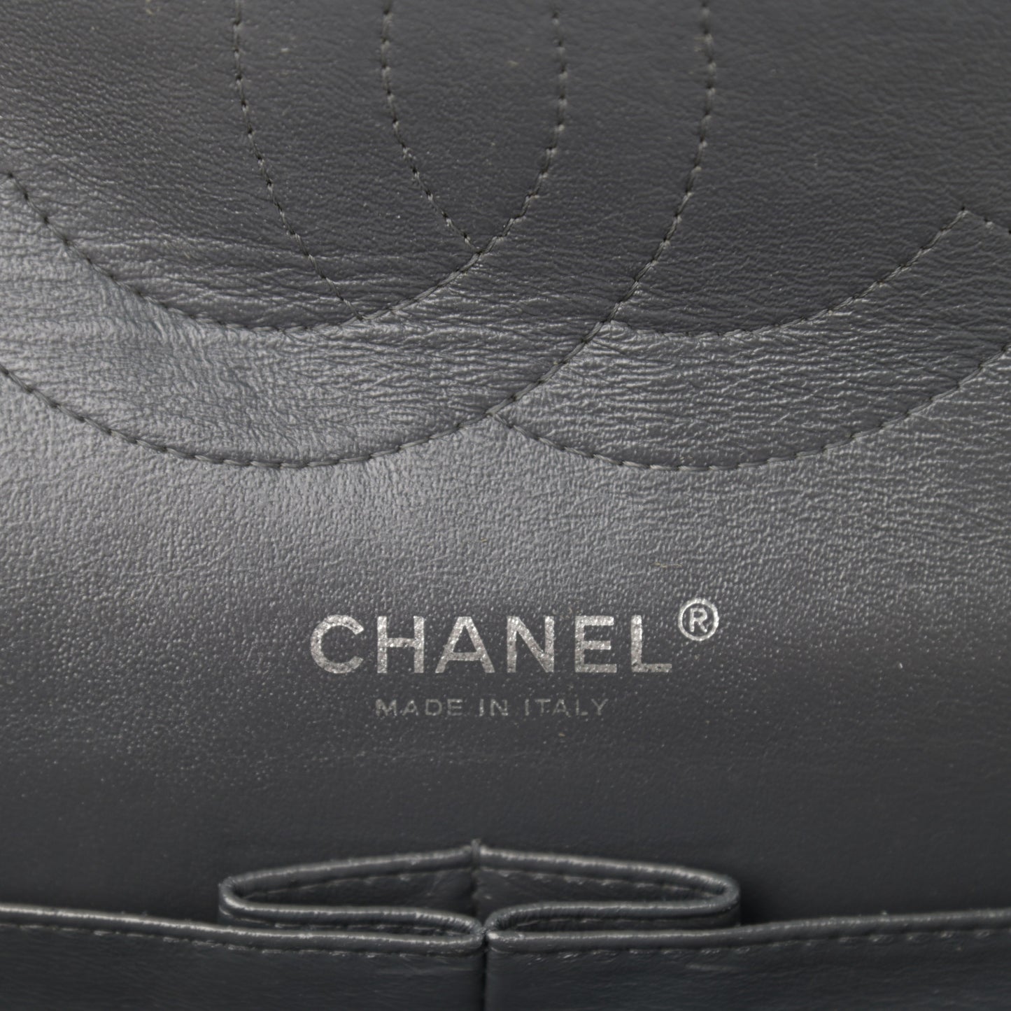 Striated Patent Quilted Jumbo Double Flap Black
