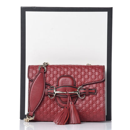 Gucci Soft Microguccissima Mini Emily Chain Shoulder Bag Rosso 11 of 14