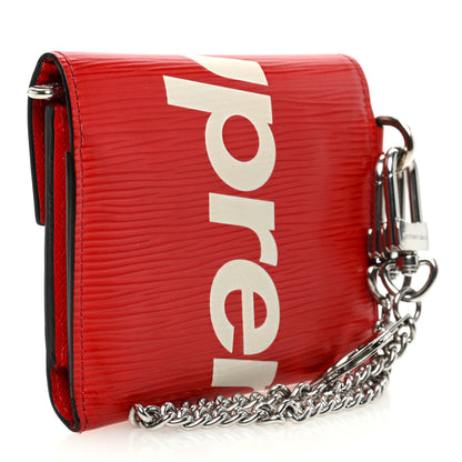Louis Vuitton X SUPREME Epi Chain Wallet Red 3 of 7