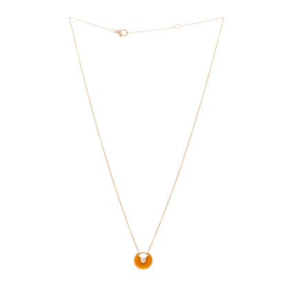 Cartier 18K Pink Gold Diamond Carnelian XS Amulette de Cartier Pendant Necklace 3 of 4