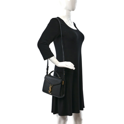 Saint Laurent Grain de Poudre Mini Classic Monogram Cassandra Top Handle Black 2 of 8