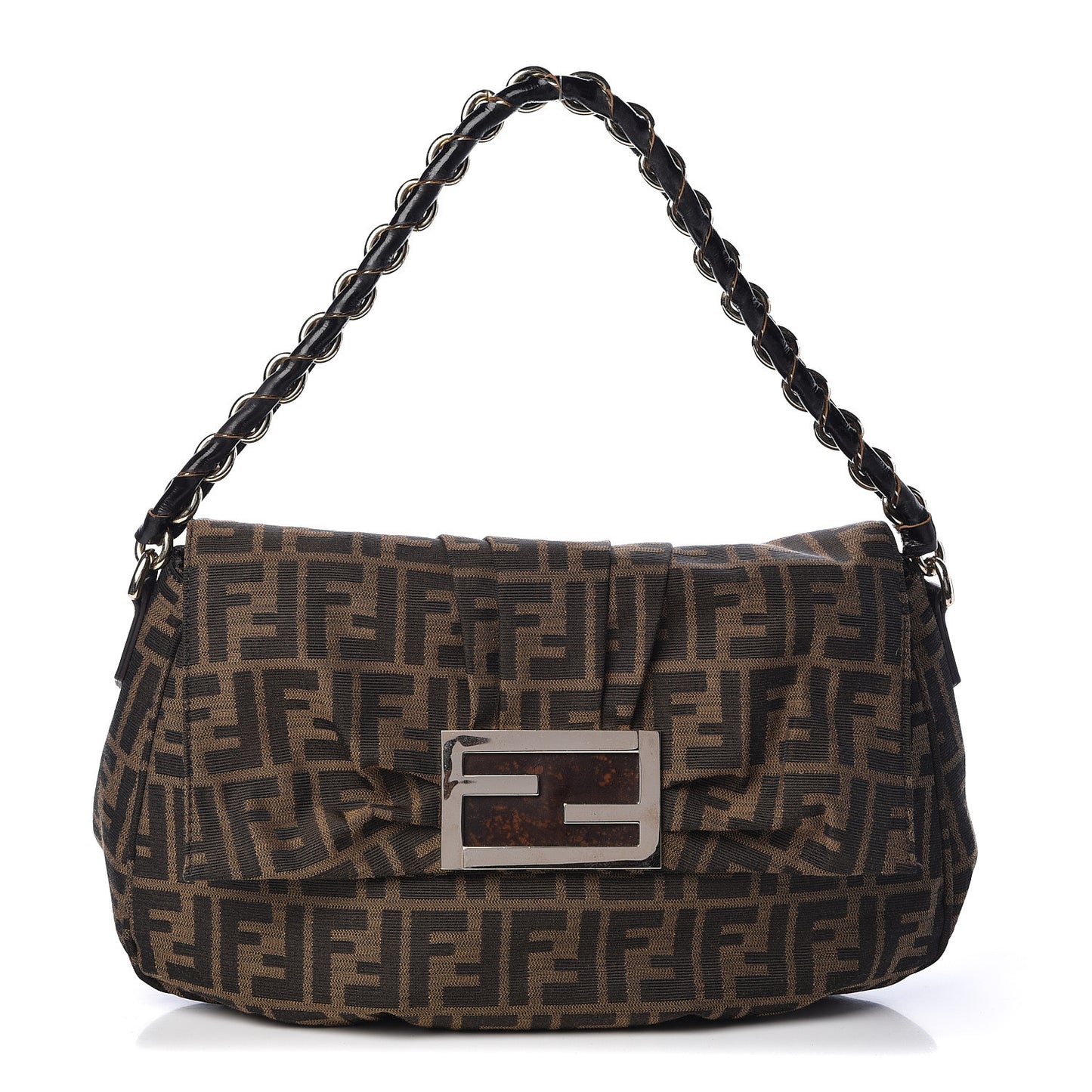 Zucca Patent Mia Shoulder Flap Tobacco