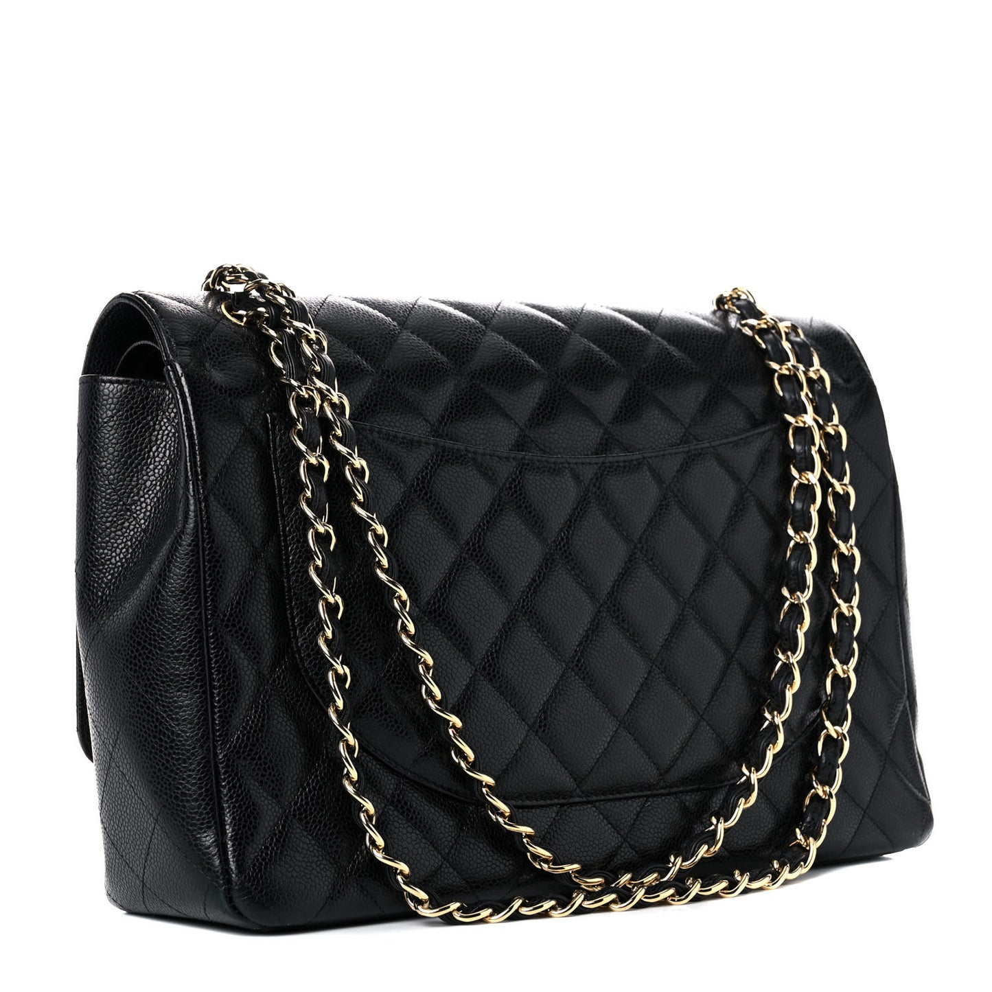 Caviar Quilted Maxi Double Flap Black