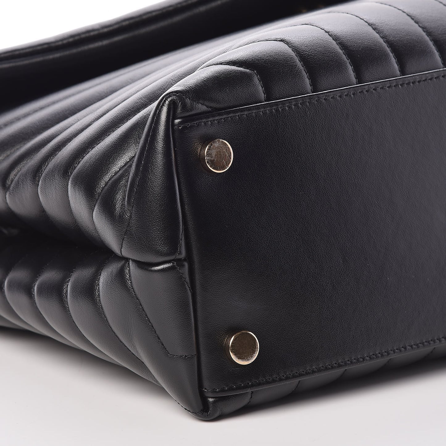 Calfskin Y Quilted Monogram Large Loulou Chain Satchel Black