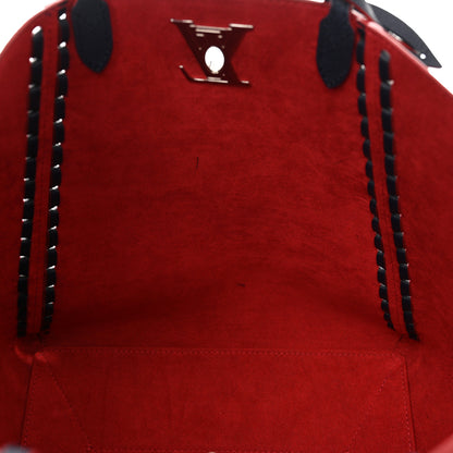 Louis Vuitton Calfskin Braided Lockme Cabas Marine Rouge 12 of 14
