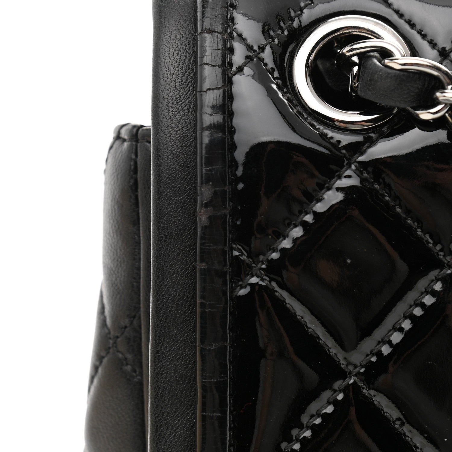 Chanel Patent Quilted Jumbo Classic Twist Flap Bag Black 10 of 11