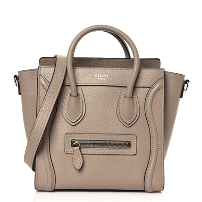 Celine Drummed Calfskin Nano Luggage Dune 1 of 11