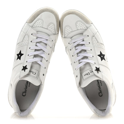 Christian Dior Calfskin Suede Dior Star Low Top Sneakers 37 White Black 2 of 8