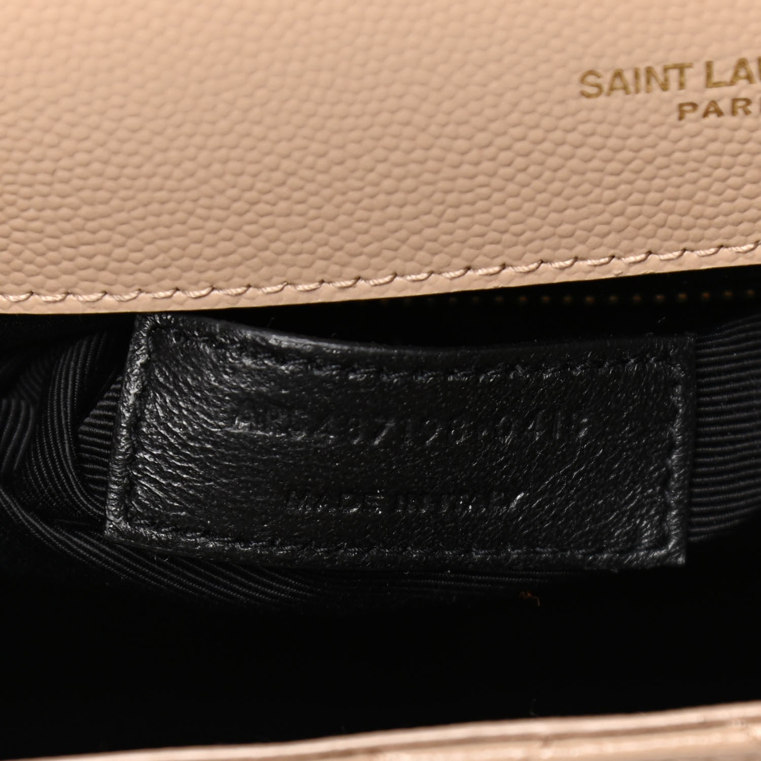 Saint Laurent Grain De Poudre Large Tri-Quilt Monogram Satchel Dark Beige 8 of 14