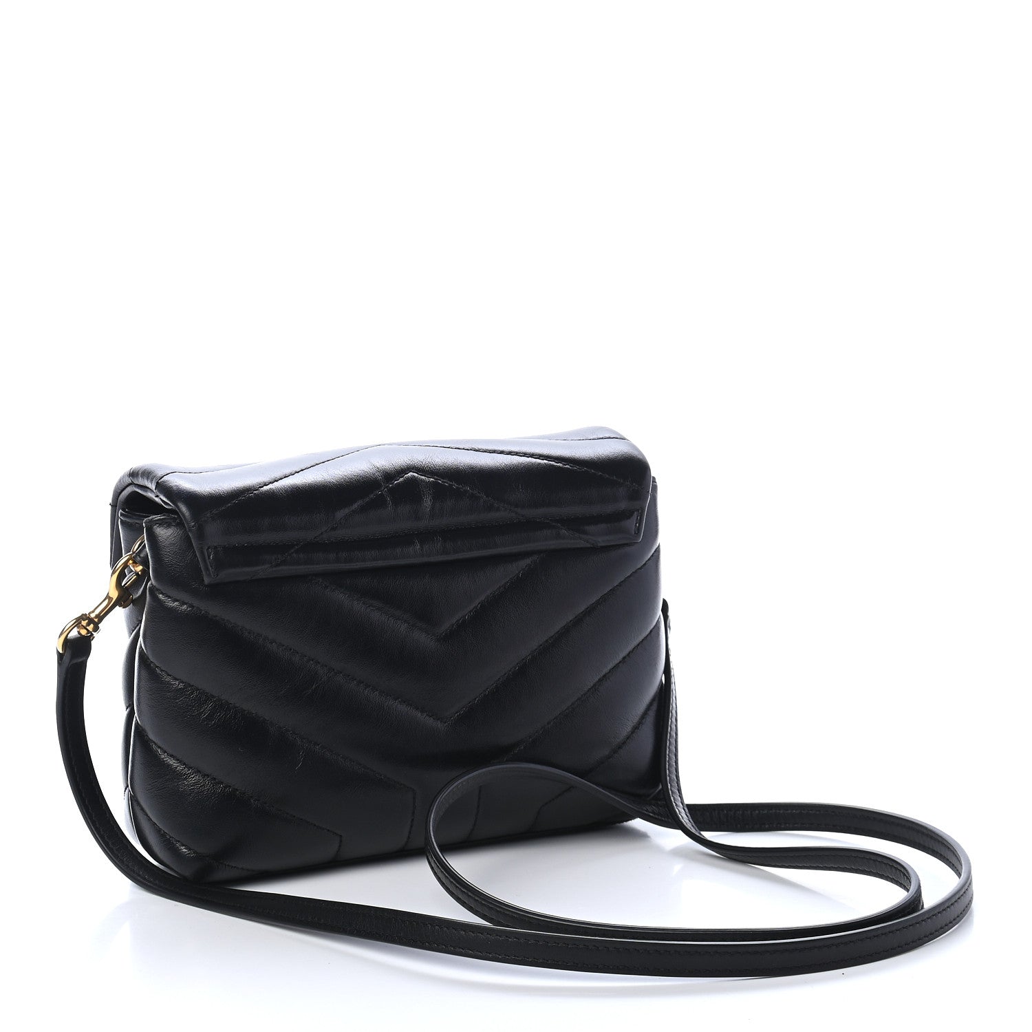 Saint Laurent Calfskin Y Quilted Monogram Toy Loulou Crossbody Bag Black 3 of 9