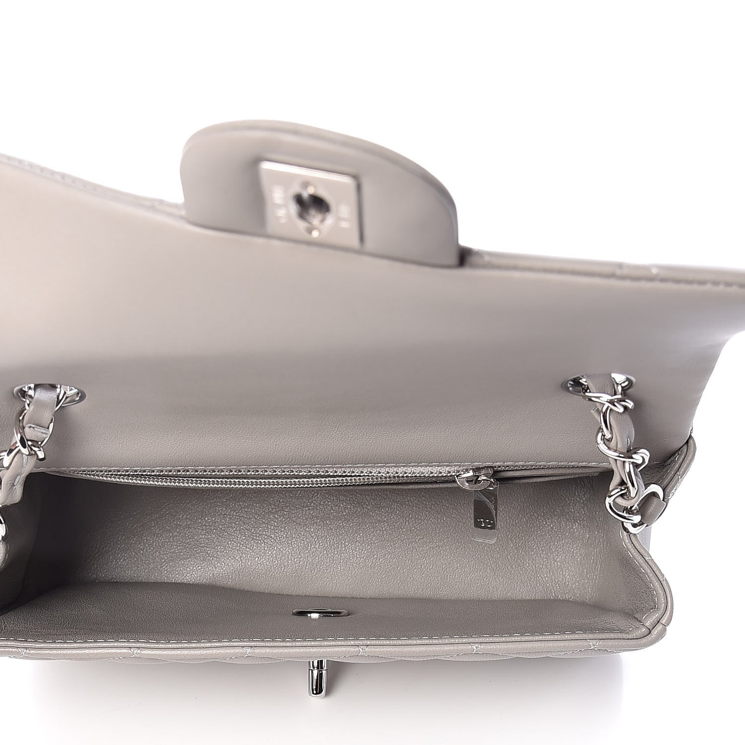 Chanel Lambskin Quilted Mini Rectangular Flap Grey 5 of 11