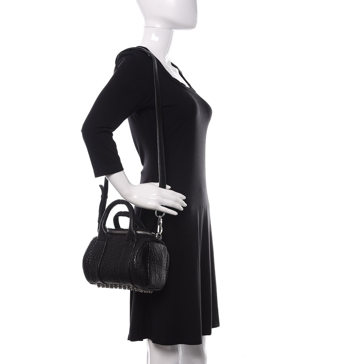 Alexander Wang Pebbled Lambskin Mini Rockie Black Rhodium Hardware 2 of 9