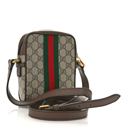 Gucci GG Supreme Monogram Web Mini Ophidia Messenger Brown 3 of 11