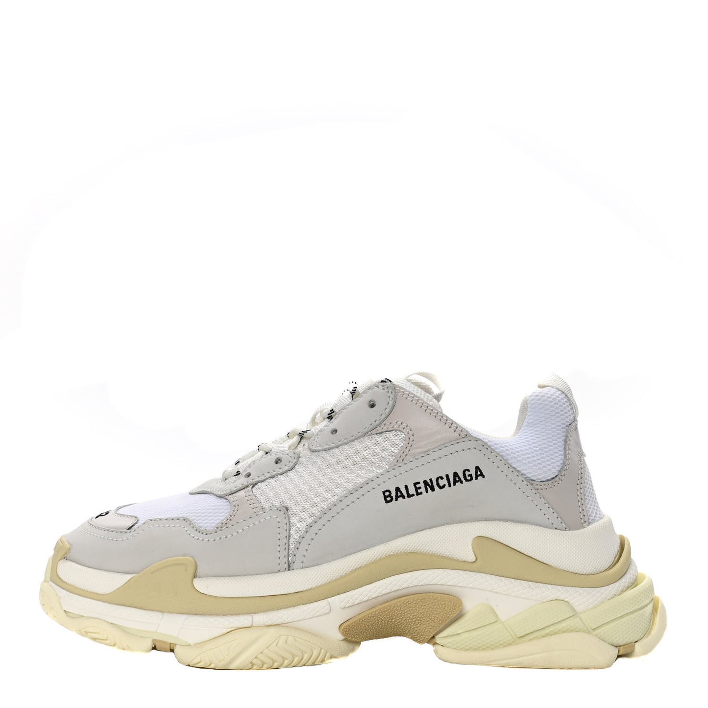 Fabric Mesh Mens Triple S Sneakers 42 White