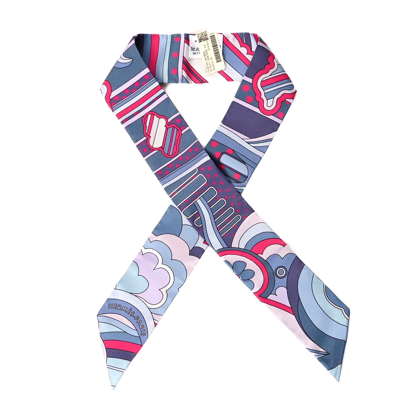 Silk Faubourg Rainbow Twilly Blue Jean Rose Vif