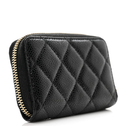 Chanel Caviar Quilted Zip Coin Purse Black 3 of 10