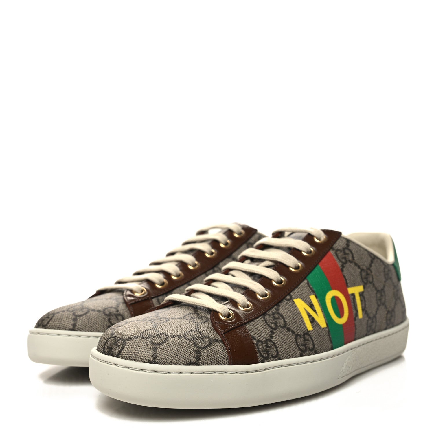 Gucci GG Supreme Monogram Fake/Not Womens Ace Sneakers 39.5 Beige New Shamarock Brown Sugar 3 of 9