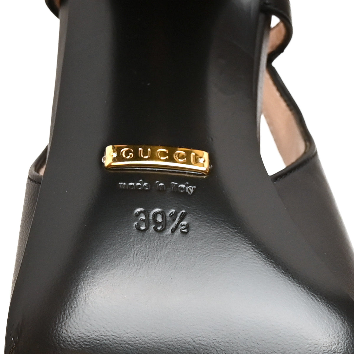 Gucci Malaga Kid Horsebit 75mm Slingback Pumps 39.5 Black 8 of 10