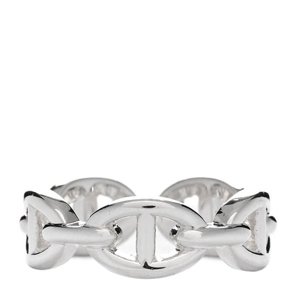 Hermes Sterling Silver PM Chaine d'Ancre Enchainee Band Ring 54 7 2 of 4