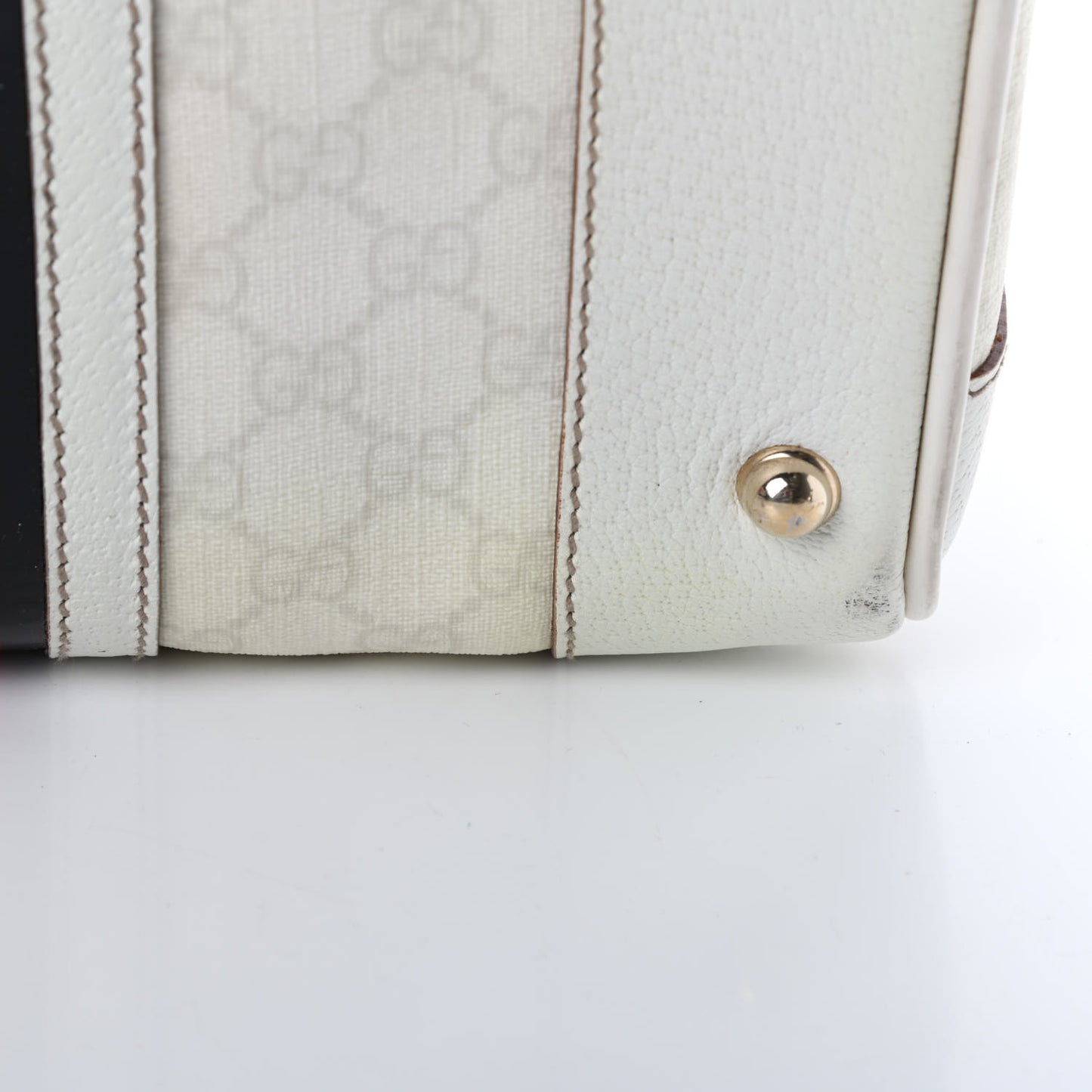 GG Plus Monogram Web Large Carry On Duffle Bag White
