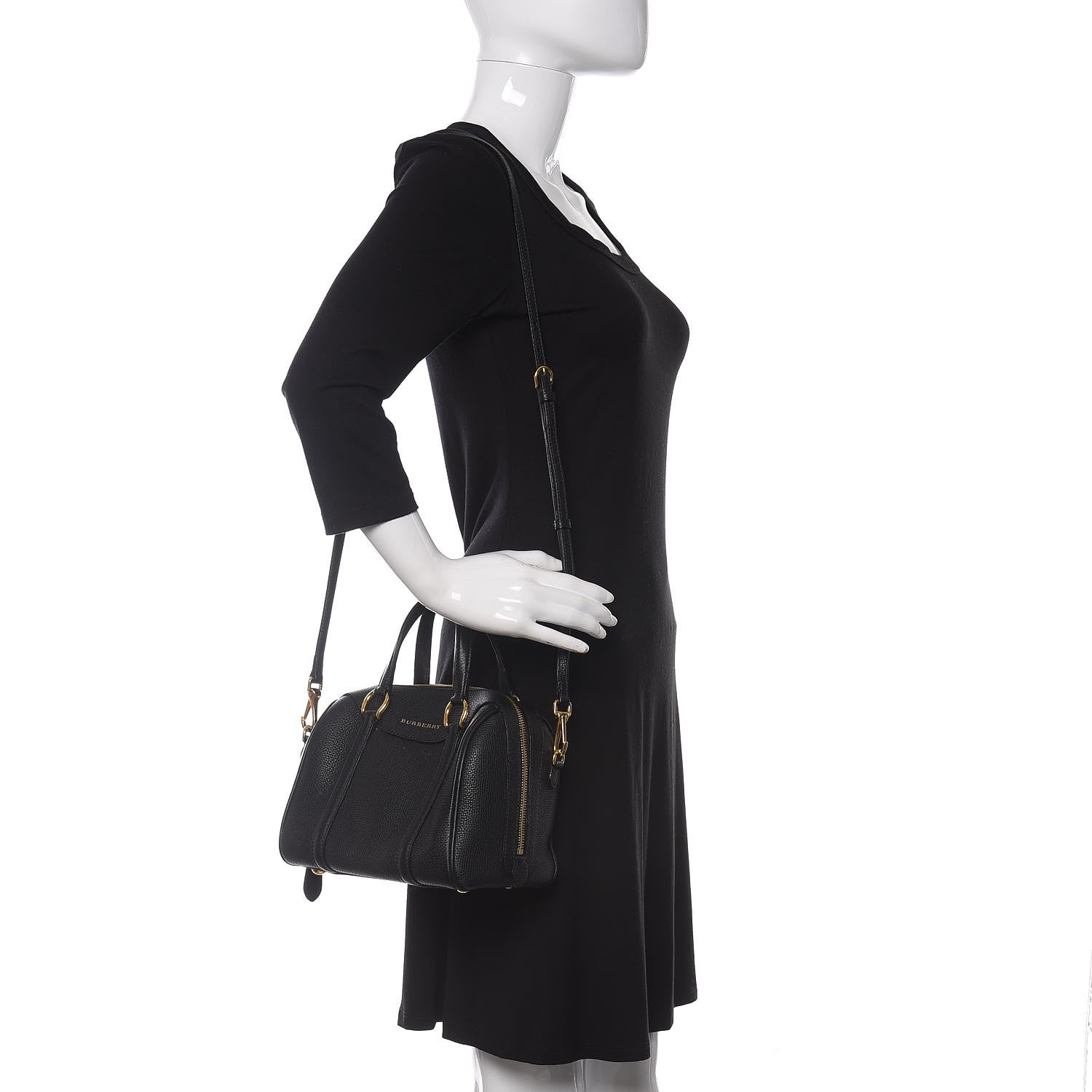 Burberry Derby Calfskin Small Alchester Bowling Bag Black 2 of 9