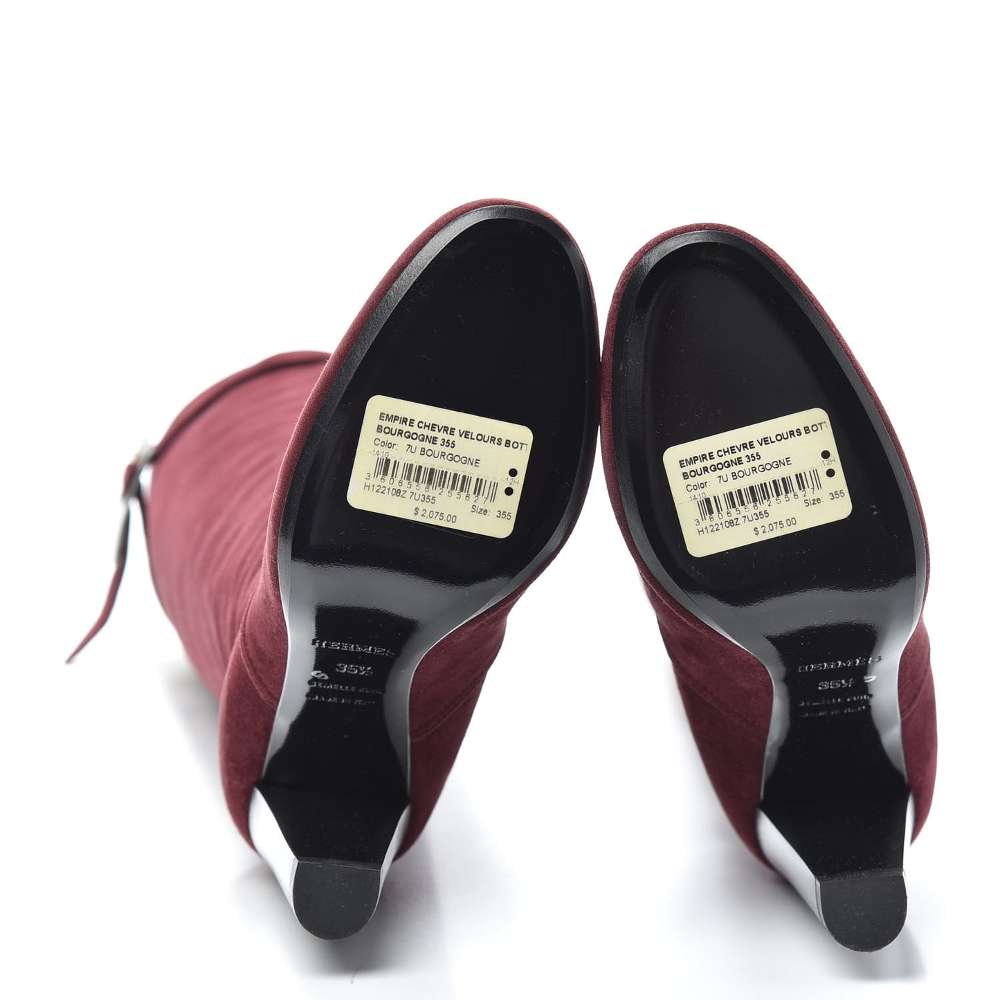 Chevre Velours Empire Boots 35.5 Bourgogne