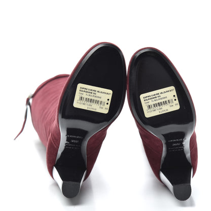 Hermes Chevre Velours Empire Boots 35.5 Bourgogne 6 of 6
