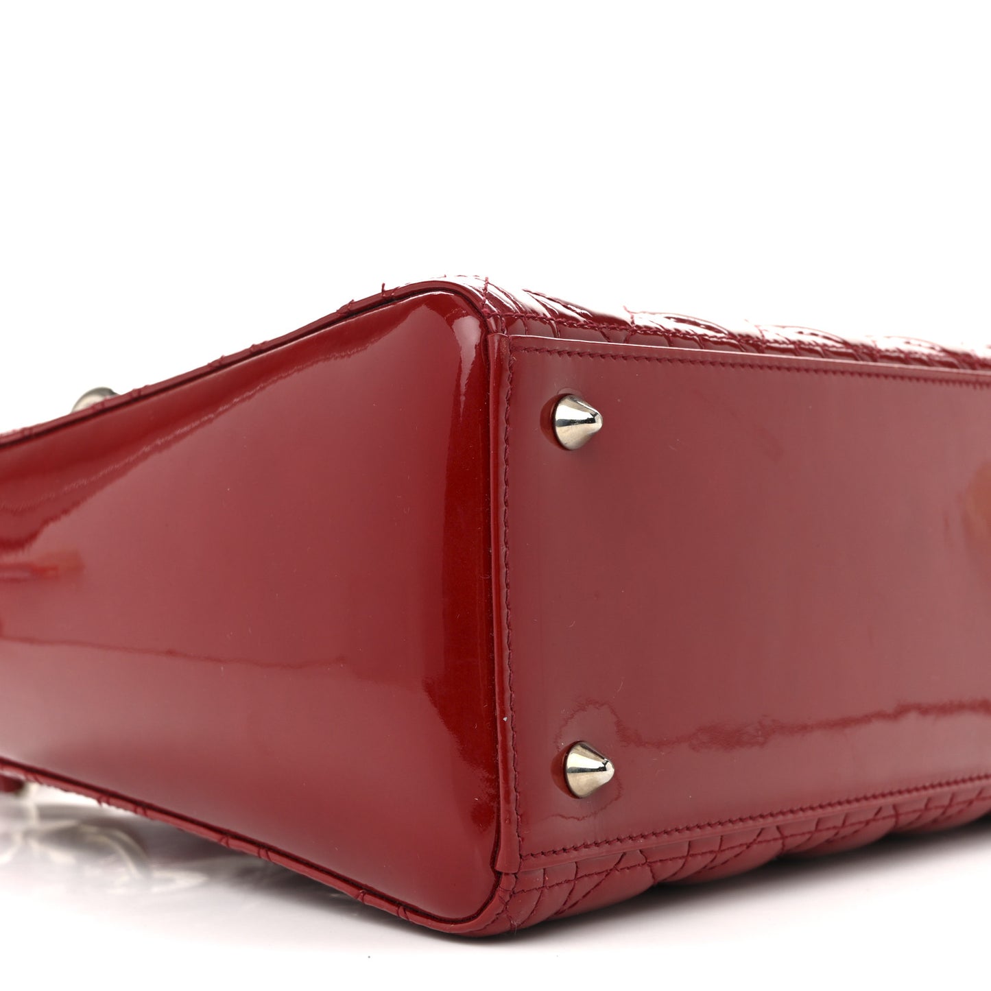 Patent Cannage Medium Lady Dior Red