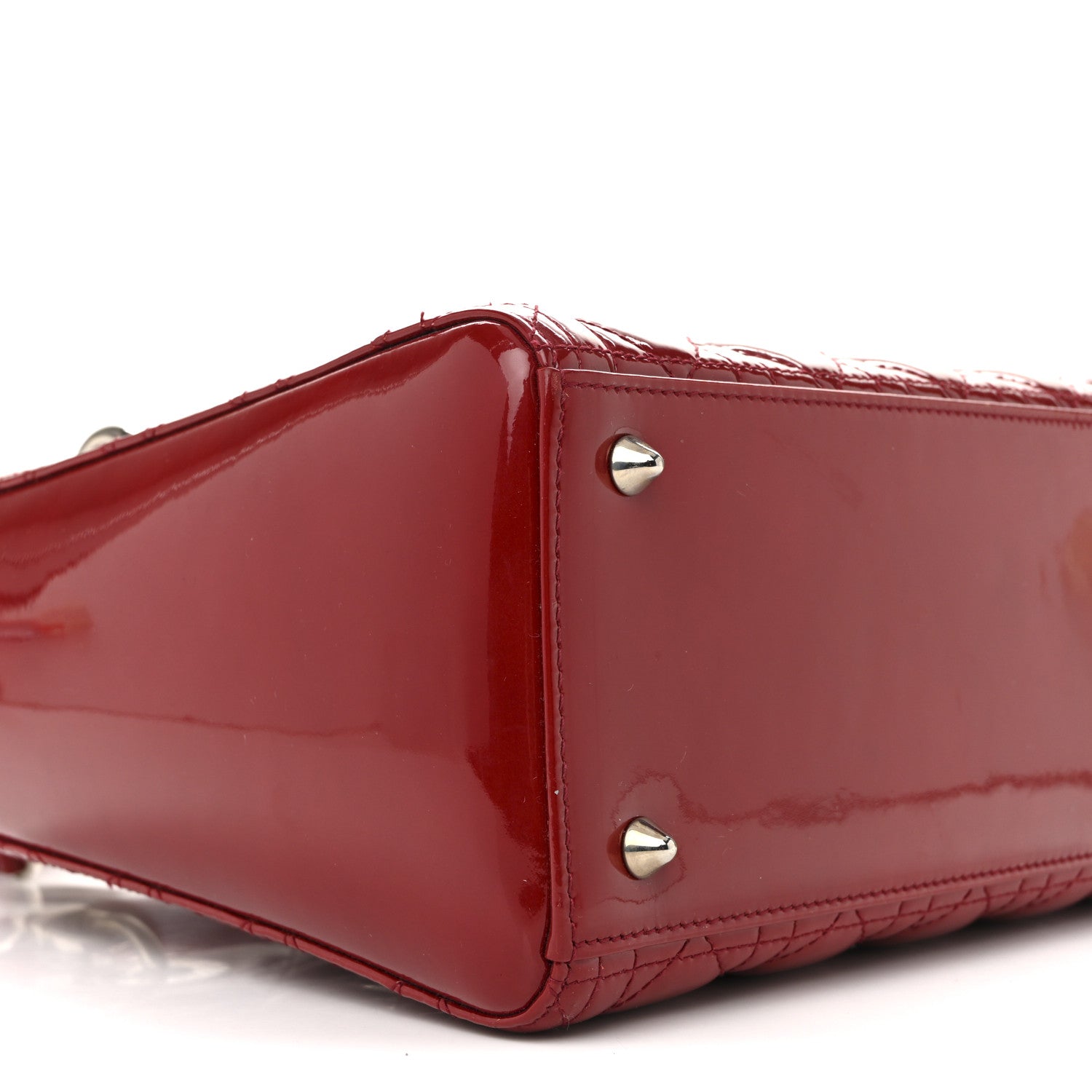 Christian Dior Patent Cannage Medium Lady Dior Red 9 of 14