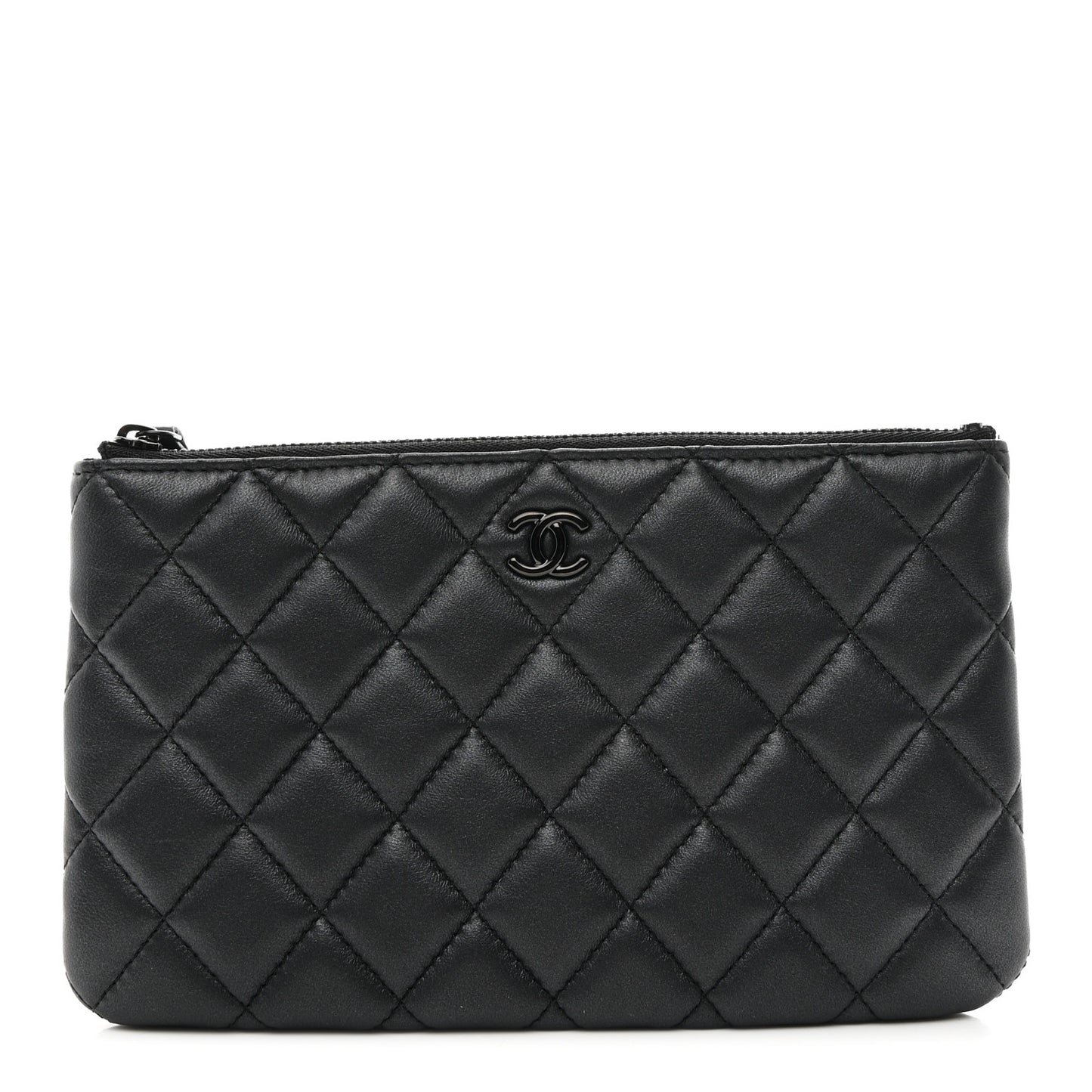 Pearly Lambskin Quilted Cosmetic Case So Black