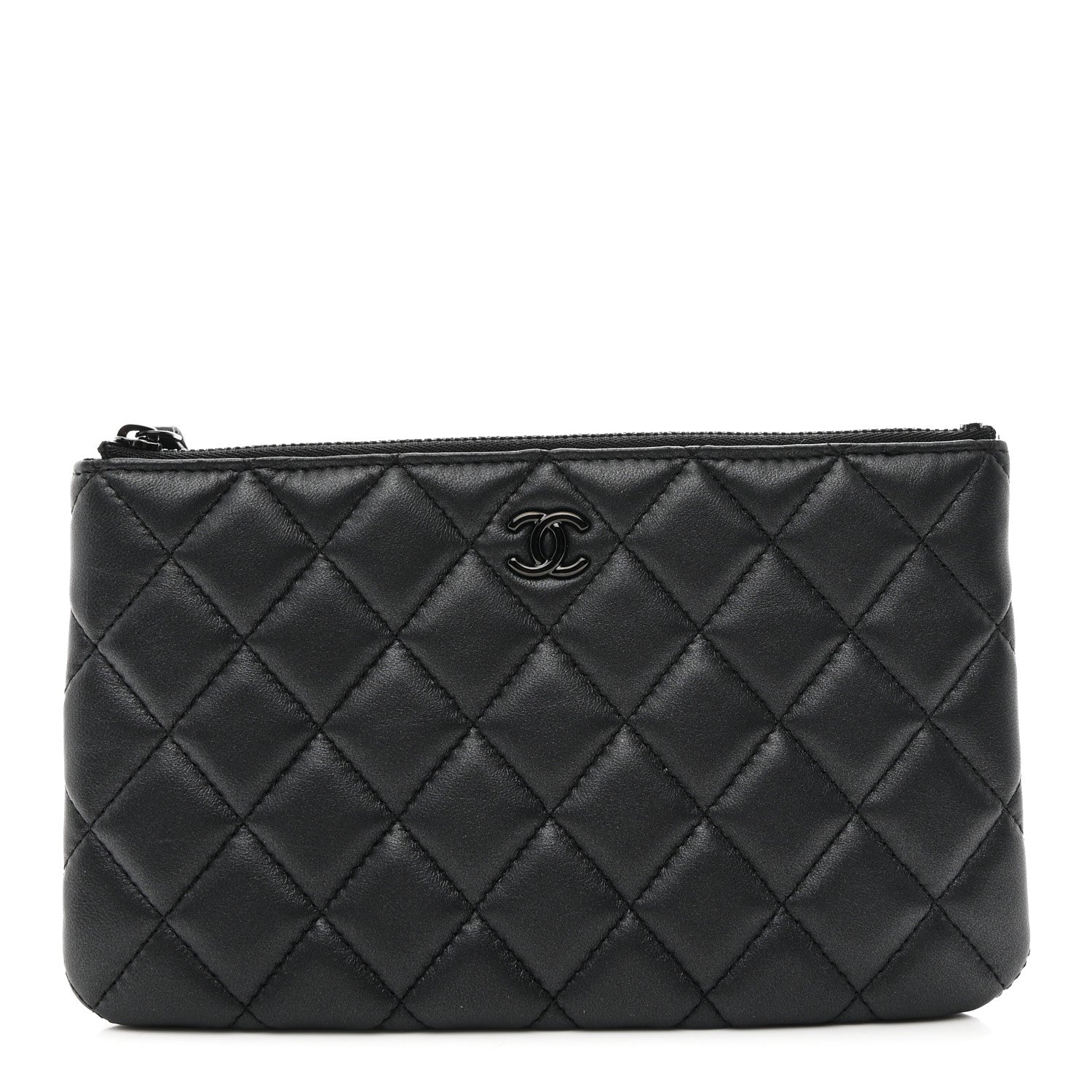 Chanel Pearly Lambskin Quilted Cosmetic Case So Black 1 of 8