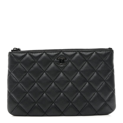 Chanel Pearly Lambskin Quilted Cosmetic Case So Black 1 of 8